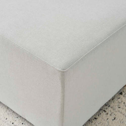 White Nordic Long Ottoman Bench, Breathable Skin-Friendly Fabric Shoe Stool, Holds 2-3 People for Bedroom Entryway