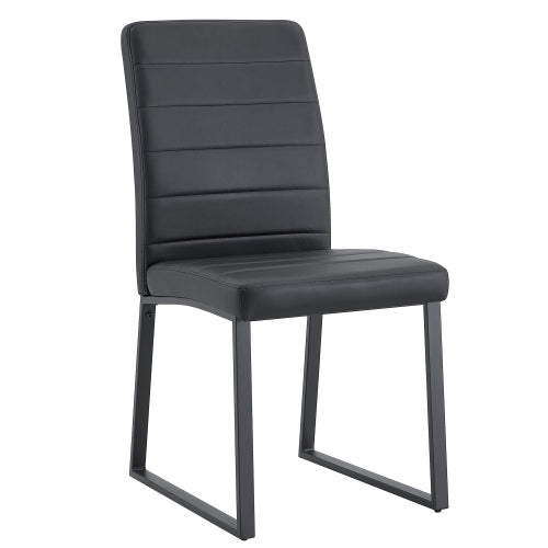 4 Pack PU Dining & Office Chairs, High Density Foam Cushion, Black Spray Paint Iron Legs, Multi Colors