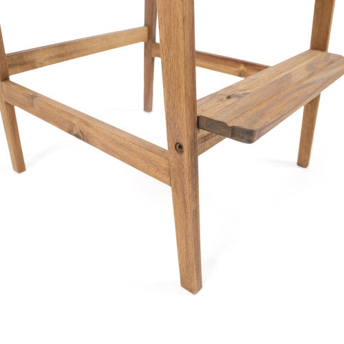Outdoor Acacia Wood  Barstools, Set of 2, Natural Stained