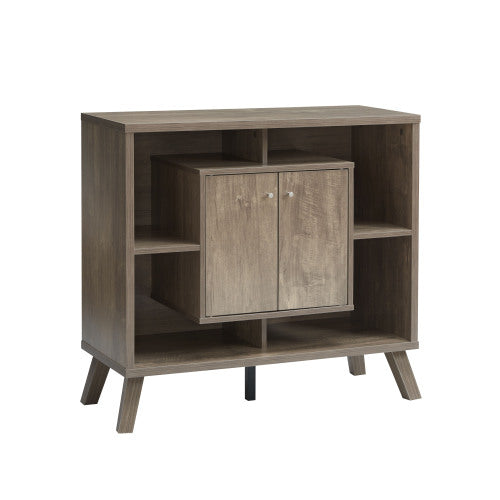 Sideboard Bookcase Cabinet with 4 Open Shelves and 2 Doors