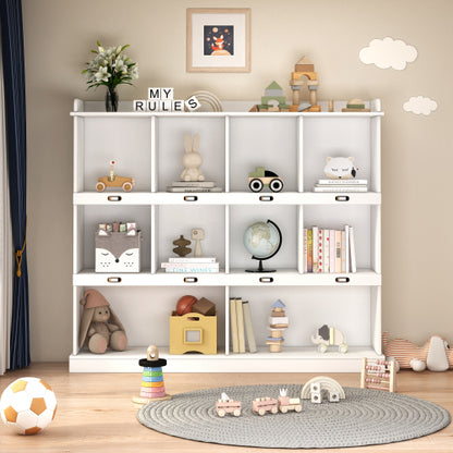 10 Shelf Bookcase Storage Organizer Display Cabinet for Books D¨¦cor and Home Office