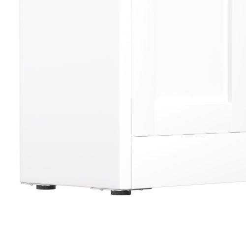 71 Inch Tall 5 Tier Metal Bookshelf With Closed Door Adjustable Storage Cabinet