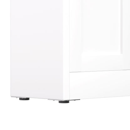 71 Inch Tall 5 Tier Metal Bookshelf With Closed Door Adjustable Storage Cabinet
