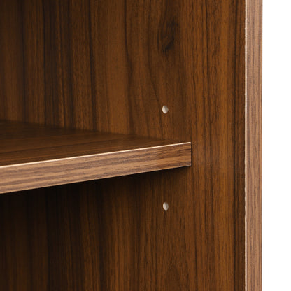 Modern 75 Inch TV Stand with Sliding Doors Walnut Media Console