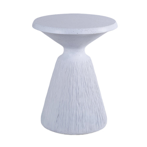 Cement Outdoor End Tables for Patio, GardenAccent Table, Modern Small Round Side Tablefor Outside, Tree Stump Garden Stool DrumTable indoor and Outdoor