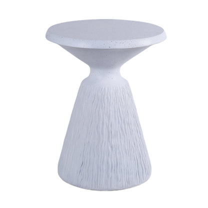 Cement Outdoor End Tables for Patio, GardenAccent Table, Modern Small Round Side Tablefor Outside, Tree Stump Garden Stool DrumTable indoor and Outdoor