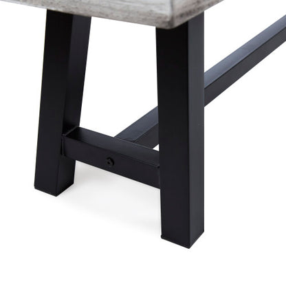 Outdoor Carlisle Benches, Sandblasted Light Gray + Black(Set of 2)