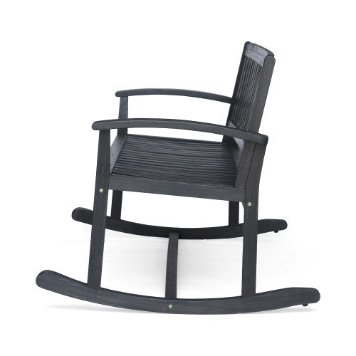 Patio Rocking Loveseat, 2 Person Outdoor rocker Bench, Acacia Wood Patio rocking Loveseat with Armrests, Slatted Seat & Backrest, Porch Rocking Bench for Backyard, Garden