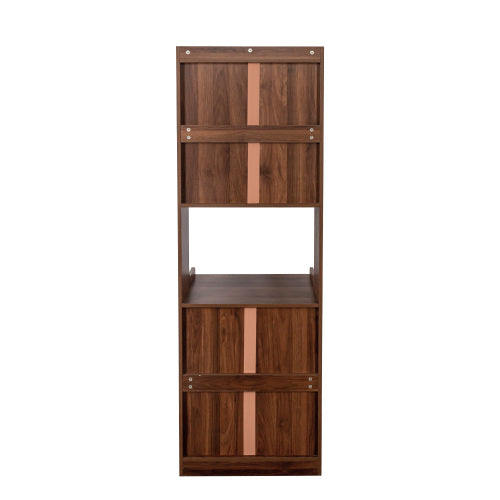 Kitchen Pantry Hutch Storage Cabinet, Farmhouse Kitchen Hutch Buffet Cabinet with Microwave Stand, Freestanding Buffet Sideboard Coffee Bar Cabinet