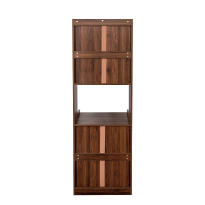 Kitchen Pantry Hutch Storage Cabinet, Farmhouse Kitchen Hutch Buffet Cabinet with Microwave Stand, Freestanding Buffet Sideboard Coffee Bar Cabinet