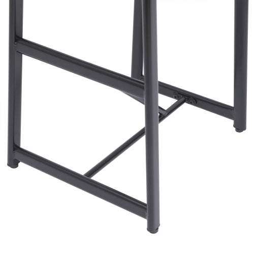 27inch H Barstool Set of 3 Wooden Round Bar Stools with Footrest Modern Kitchen Chairs for Counter (Black & Black)