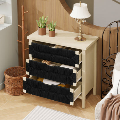 3 Drawer Buffet Sideboard with Woven Rope Design