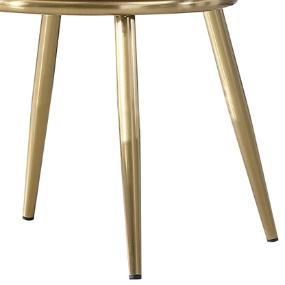 Set of 2 Beige PU Leather Dining Chairs, Gold Rust-Proof Stainless Steel Frame 330lbs Max Load