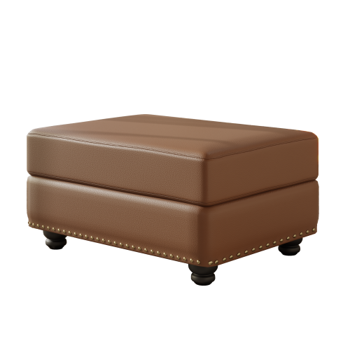 Brown Faux Leather Ottoman with Sofa Combination, Storage & Footrest