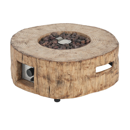 Patio MGO Propane Fire Pit, 30, 000BTU, Wood Pattern Brown (Tank Cover Not Provided)