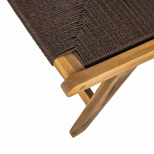 Acacia Wood Outdoor Armless Lounge Chair-Teak