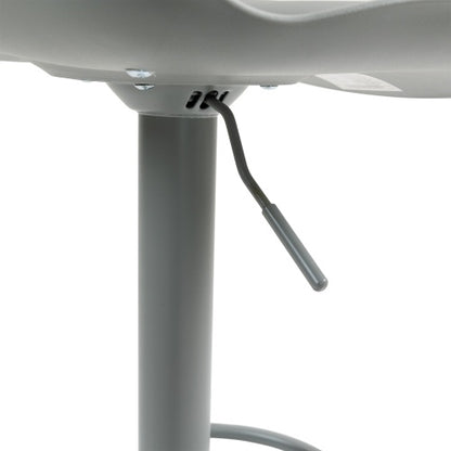 Bar Stools Set of 2  Modern PU Leather Counter Height Barstools with Back, Height Adjustable Swivel Kitchen Island Chairs, Armless, Large Base-Gray
