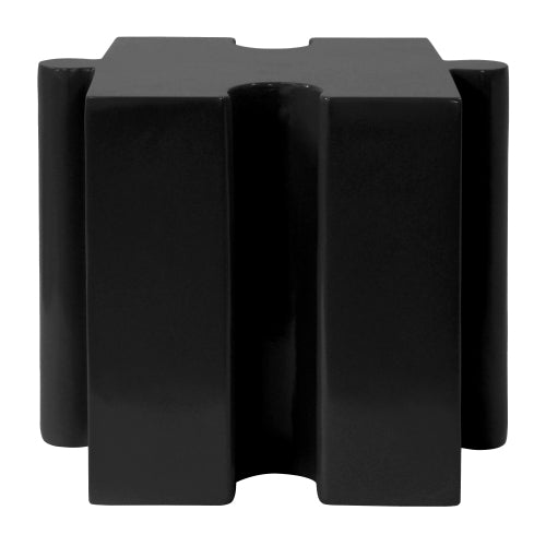 Puzzle Art Side Table, Modular Concave Edge MGO Table - Buy Singles or Combine for Custom Layouts, Indoor & Outdoor,Black Color
