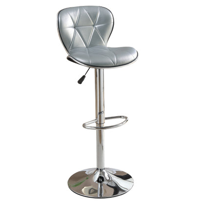 Adjustable Height Barstool in Silver Set of 2