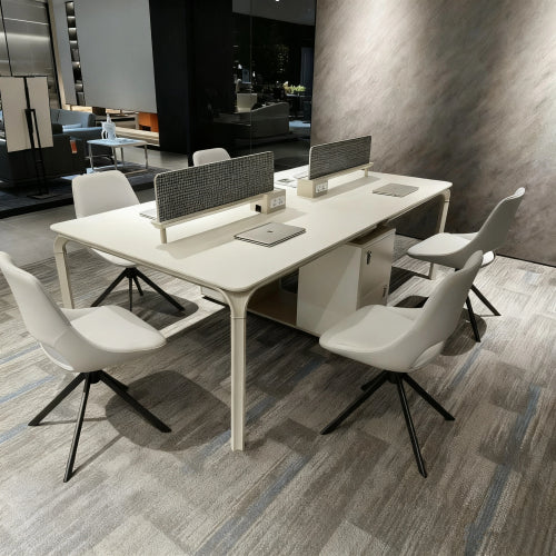 Swivel PU Leather Dining Chairs with Auto-Return, Set of 4, Light Gray