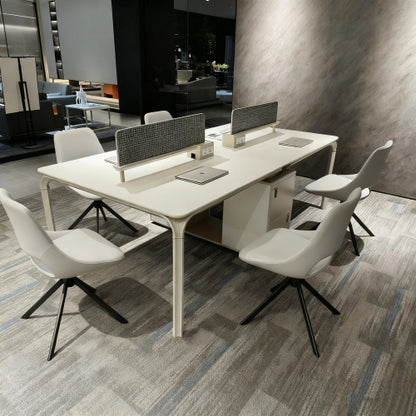 Swivel PU Leather Dining Chairs with Auto-Return, Set of 4, Light Gray
