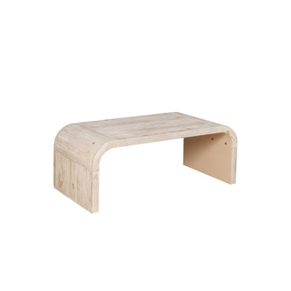 48 Inch Curved Farmhouse Vintage Coffee Table
