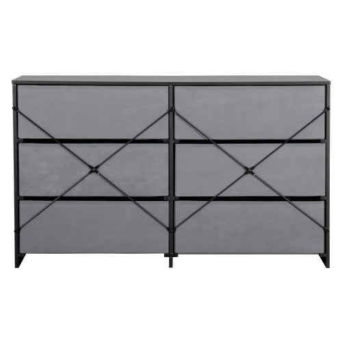 6-Drawer Dresser with Large Fabric Drawers, Black