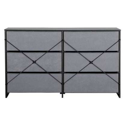 6-Drawer Dresser with Large Fabric Drawers, Black