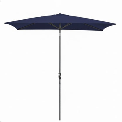 6.5 x 10 ft Navy Blue Rectangular Patio Umbrella with Crank, Tilt, Polyester UV-Resistant Canopy for Pool, Backyard & Patio (Without base)