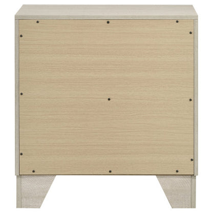 Rustic Cream 2-Drawer Nightstand, MDF Wood Side Table with English Dovetail Drawers