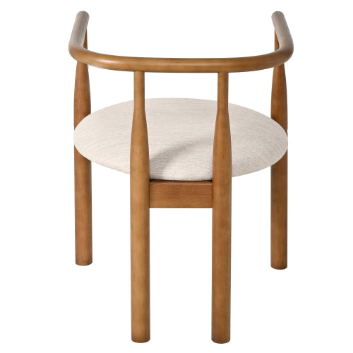 Set of 2 Mid Century Modern Dining Chairs with Rubber Wood Legs, Upholstered Walnut Kitchen Chairs