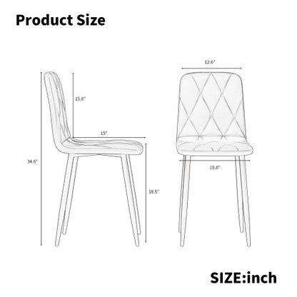 5-Piece Black Square Dining Set, Faux Marble Top & 4 Armless Chairs