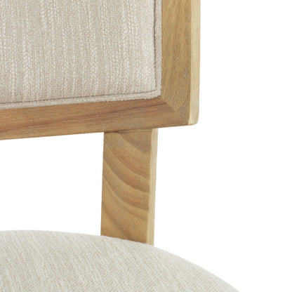 Fabric Upholstered Farmhouse Dining Side Chairs Set of 2, Rubberwood Frame