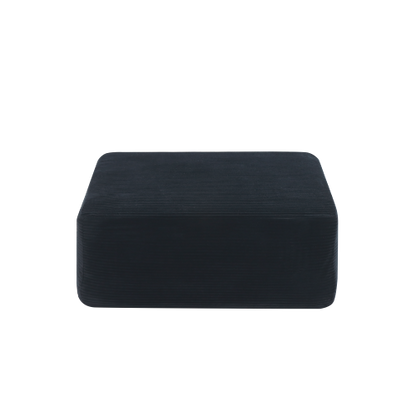 Ottoman Black Corduroy Modular Sectional Sofa Add-On for Living Room
