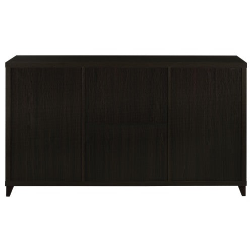 Cappuccino 60 Inch 3-Drawer Tempered Glass TV Console for TVs Up to 68 Inch