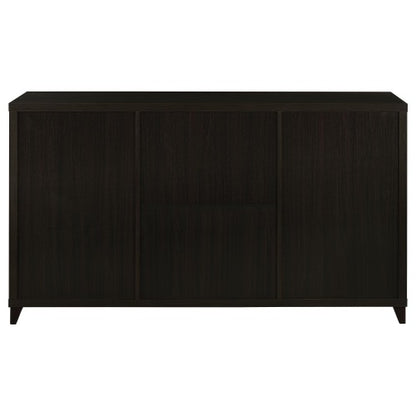 Cappuccino 60 Inch 3-Drawer Tempered Glass TV Console for TVs Up to 68 Inch