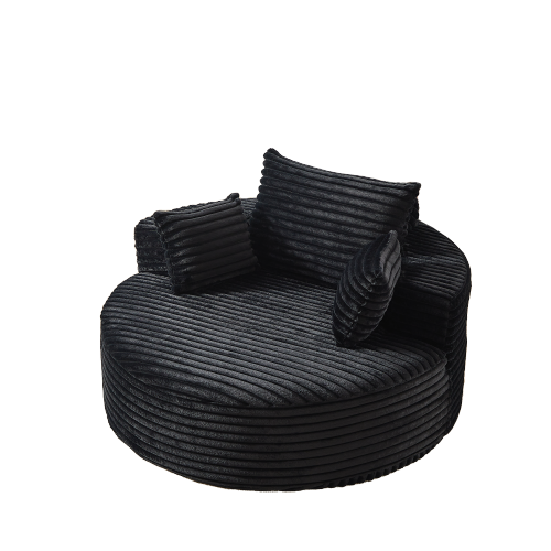 55 inch L Faux-Rabbit-Fur Corduroy Single Sleeper Chair, No Assembly