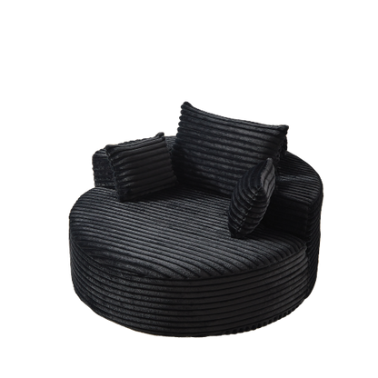 55 inch L Faux-Rabbit-Fur Corduroy Single Sleeper Chair, No Assembly