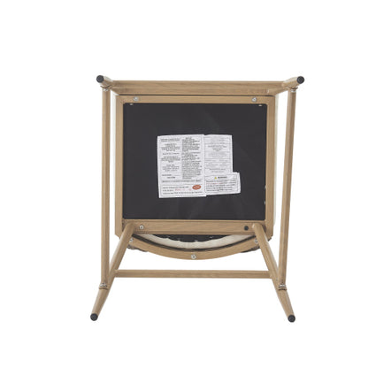 29.5inch Farmhouse Barstools Set of 2,Upholstered  Armless Iron Counter Stools with rattan Backrest for Kitchen Dining Island Table,Brown+Beige