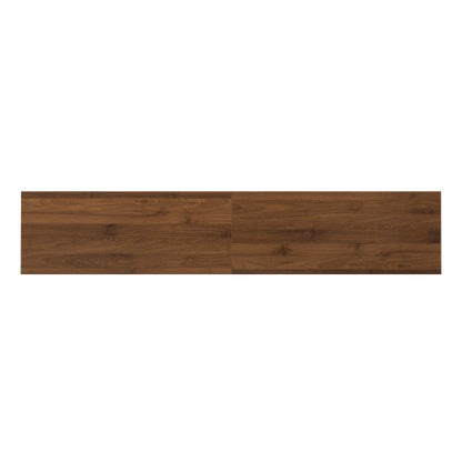78.7 inch Walnut Slatted Door TV Stand Solid Rubber Wood Leg Media Console Holds 85 inch TV