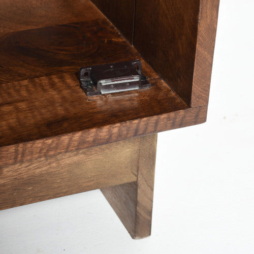 Wood Nightstand with 1 drawer,Walnut Finish