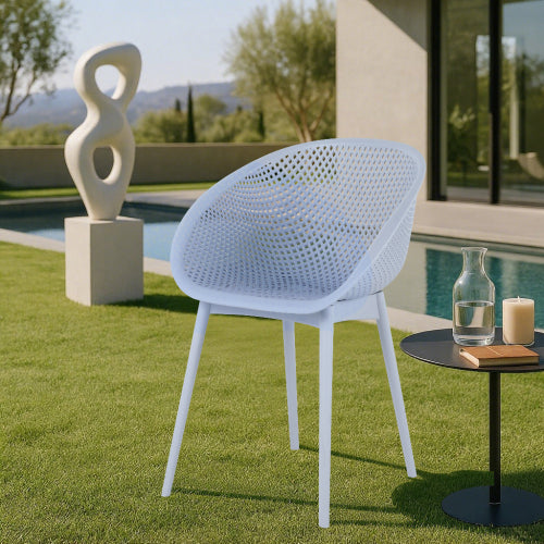 Holiday - 2-Pack Modern Lounge Chairs – Indoor/Outdoor All-Weather PP Plastic, Lightweight for Patio, Beach, Living Room (Light Baby Blue)