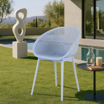 Holiday - 2-Pack Modern Lounge Chairs – Indoor/Outdoor All-Weather PP Plastic, Lightweight for Patio, Beach, Living Room (Light Baby Blue)