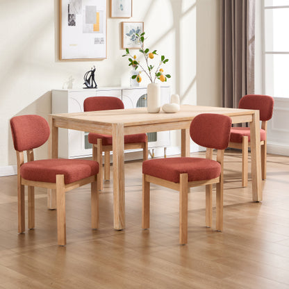 Wooden Dining Chairs Set of 2, Modern Fabric Upholstered Dining Room Chair Kitchen Chairs, Farmhouse Dinner Chair for Kitchen Dining Room