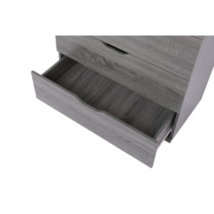 Gray 5-Drawer Dresser with Wheels – Modern Storage Cabinet