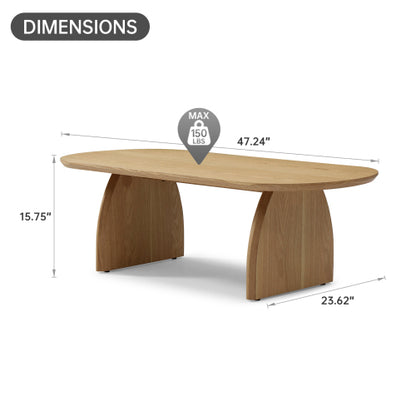 47.24inch  Oval Wood Veneer Coffee Table