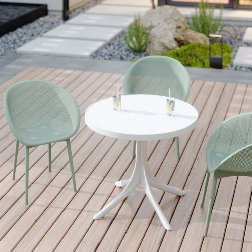 Holiday - 2-Pack Modern Lounge Chairs – Indoor/Outdoor All-Weather PP Plastic, Lightweight for Patio, Beach, Living Room (Pale Green)