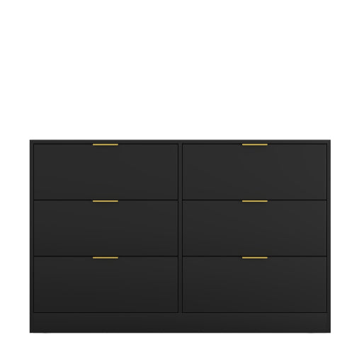 Simply Modern 6-Drawer Dresser, Chest of Drawers for Bedroom, Living Room, Hallway, and Entryway - Large Storage Cabinet Black