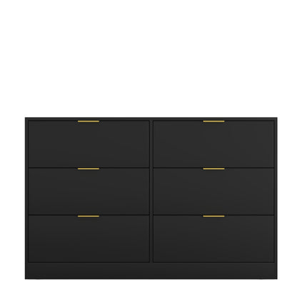 Simply Modern 6-Drawer Dresser, Chest of Drawers for Bedroom, Living Room, Hallway, and Entryway - Large Storage Cabinet Black