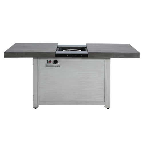 Extendable Rectangle Aluminum Alloy Fire Pit Table, 50,000BTU